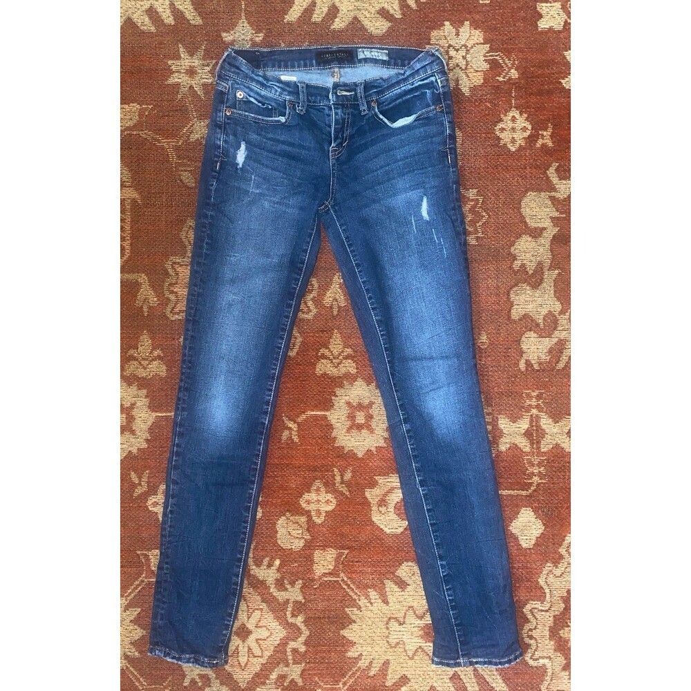 Aeropostale Skinny Jeans – Dark Wash Distressed Denim – Size 4 Regular